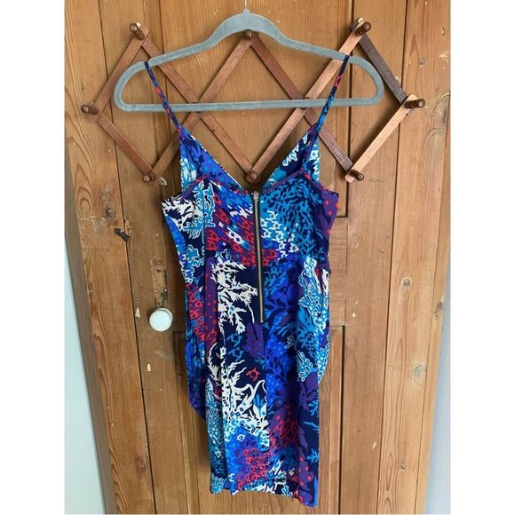 Yumi Kim blue sleeveless faux wrap silk spaghetti strap mini dress - Picture 2 of 9